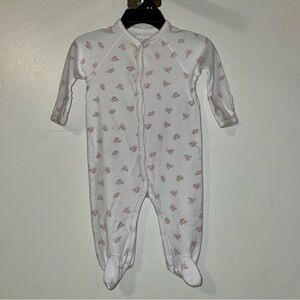 Polo Ralph Lauren White Footed One-Piece with Pink Bear Print